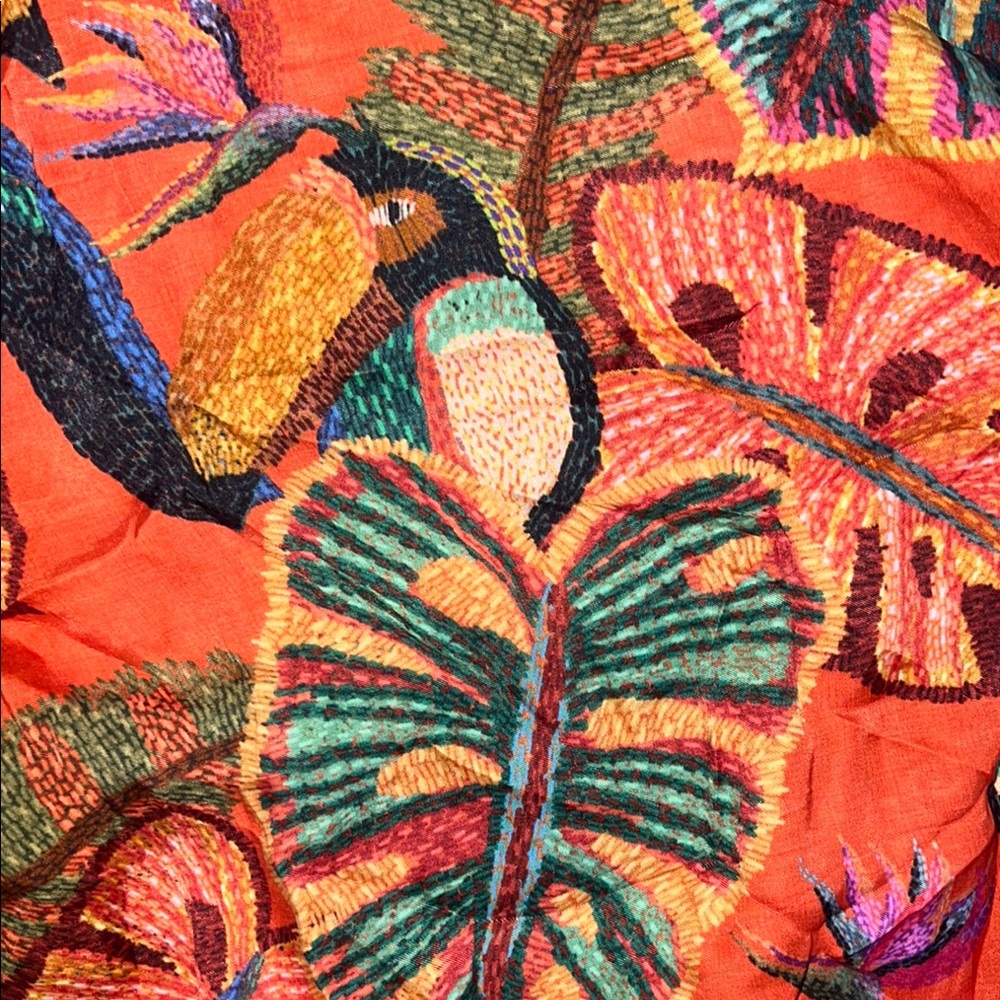 Farm Rio Anthropologie Birdie Orange Dress 179. View 6